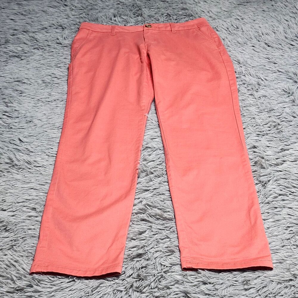 Tommy Hilfiger Pants Womens 4 Pink Straight Leg Stretch Casual Chino Cotton‎